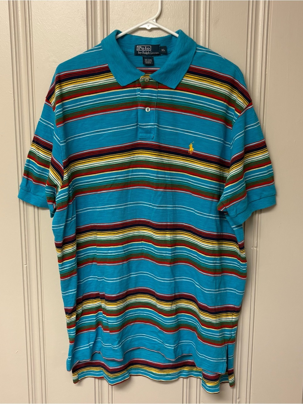Vintage Y2K Polo Ralph Lauren Men’s XL Multicolor Striped Polo Shirt 0271